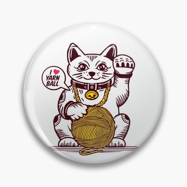 Item preview, LUCKY Maneki Neko I LOVE YARN BALL designed and sold by Emil1993.