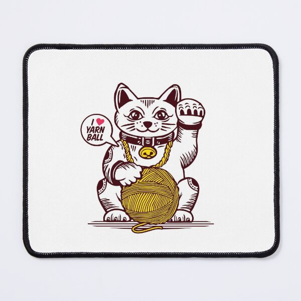Item preview, LUCKY Maneki Neko I LOVE YARN BALL designed and sold by Emil1993.