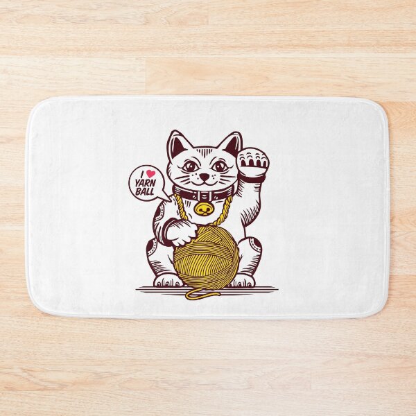 Item preview, LUCKY Maneki Neko I LOVE YARN BALL designed and sold by Emil1993.