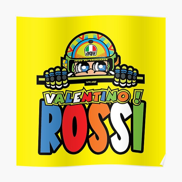 Valentino Rossi Retraite Au revoir Merci Design Poster