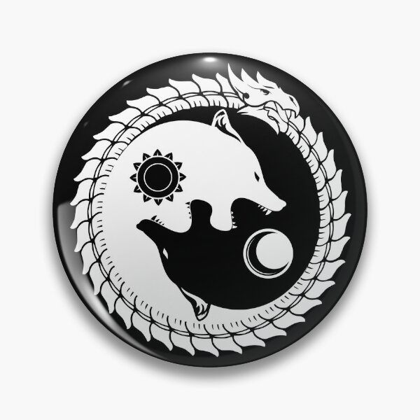 Item preview, Viking Dragon Two Wolves Hati and Skoll devour the Sun and the Moon Viking designed and sold by Dog-T-Shirts.
