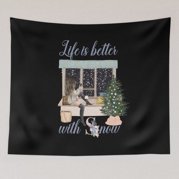 Item preview, Life Is Better With Snow Style 2 (Black Background) designed and sold by Wheeler-Styl3.