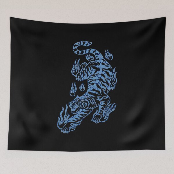Item preview, 2022 Year of the Tiger - Flaming Blue Water Tiger designed and sold by Trinket-Trickster.
