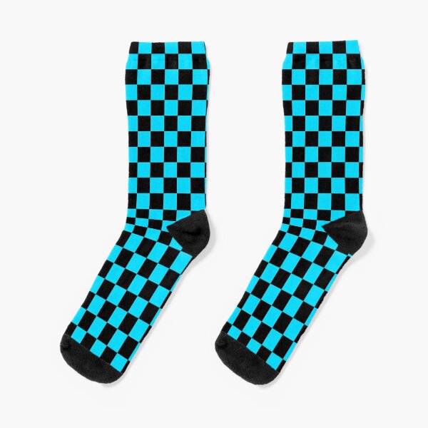 Black and Blue Checkered Socks