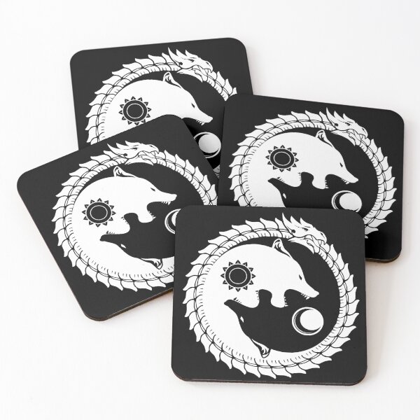 Item preview, Viking Dragon Two Wolves Hati and Skoll devour the Sun and the Moon Viking designed and sold by Dog-T-Shirts.