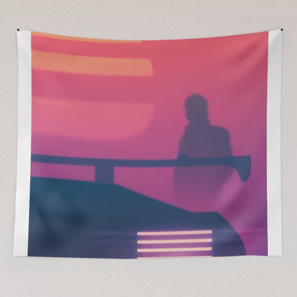 Item preview, Synthwave Abstract Retro Car Sunset Digital Art designed and sold by Rakuten Mallor.