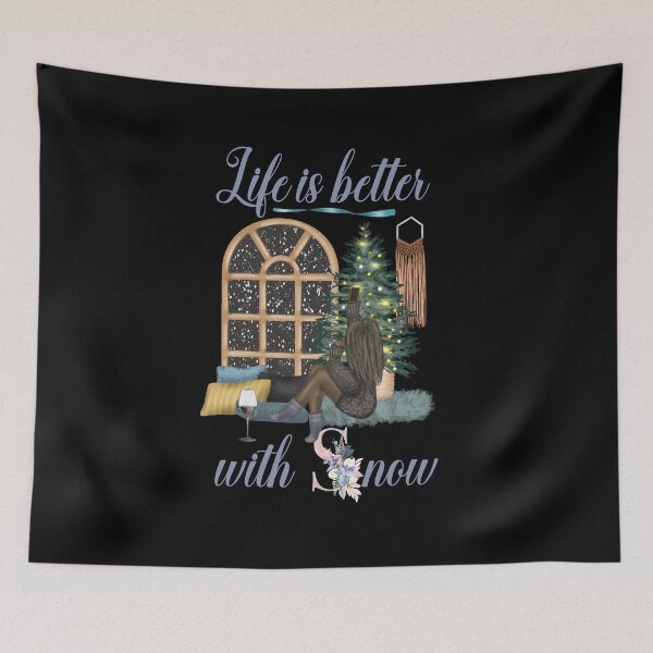 Item preview, Life Is Better With Snow Style 3 (Black Background) designed and sold by Wheeler-Styl3.