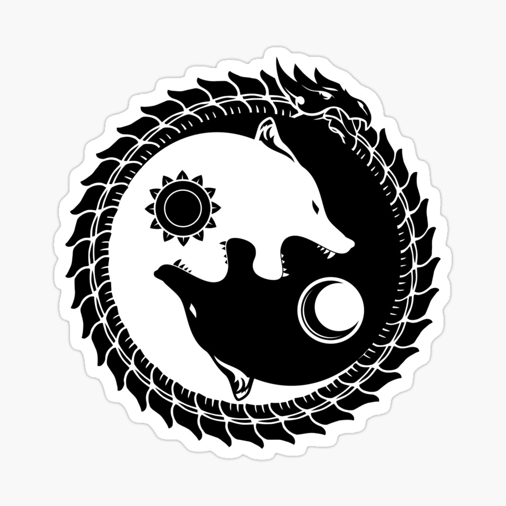 Vikings Dragon Two Wolves Hati and Skoll devour the Sun and the Moon  Vikings Greeting Card for Sale by Dog-T-Shirts | Redbubble