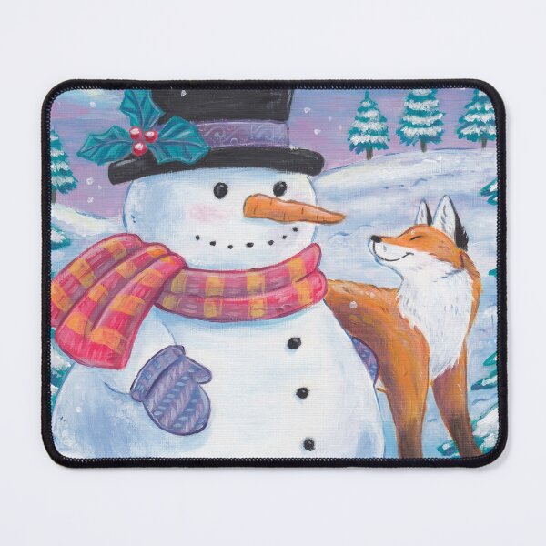 Item preview, Snowman and fox winter morning holiday designed and sold by kattvalk.