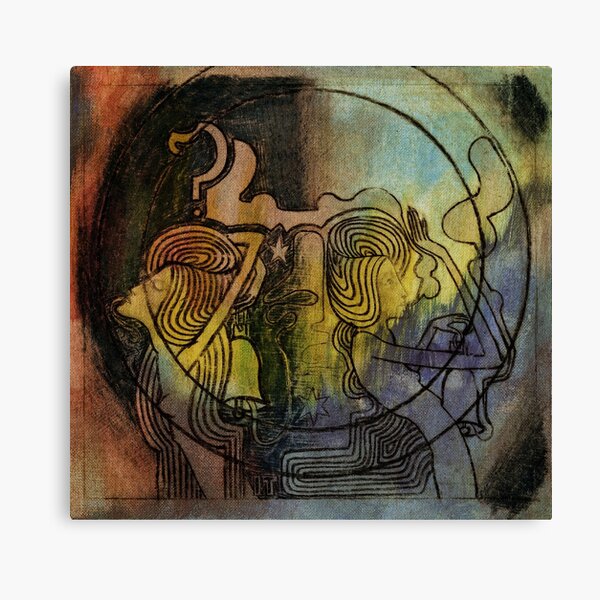 1868 Classic Painting By Jan Toorop. Two Stylized Female Figures With Clock In Hand. Canvas Print