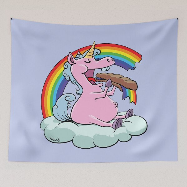 Item preview, A glutton unicorn is eating the rainbow designed and sold by Federico Distefano.