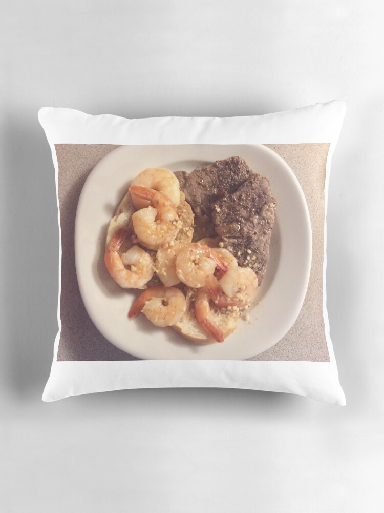 Thumbnail 3 of 4, Pillow, “Surf and Turf” ~ from ‘She Likes to Cook’ designed and sold by CarmelArtist.