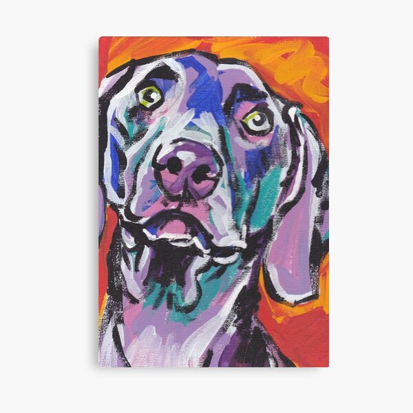 Weimaraner Dog Bright colorful pop dog art Canvas Print