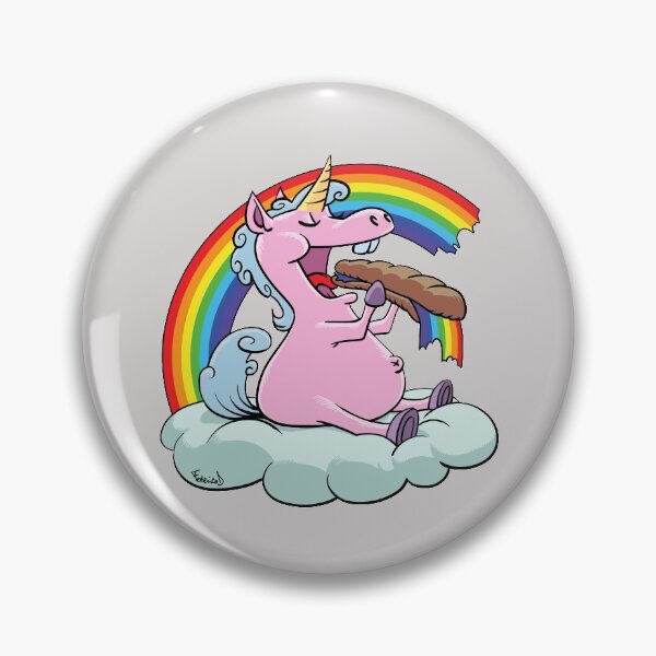 Item preview, A glutton unicorn is eating the rainbow designed and sold by Federico Distefano.