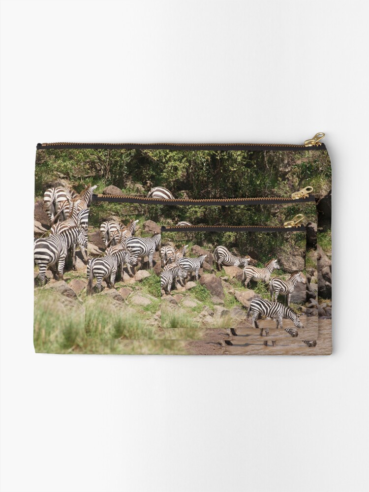 Alternate view of "zebra crossing" Zipper Pouch
