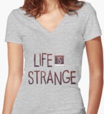 Das Leben ist seltsam Tailliertes T-Shirt mit V-Ausschnitt