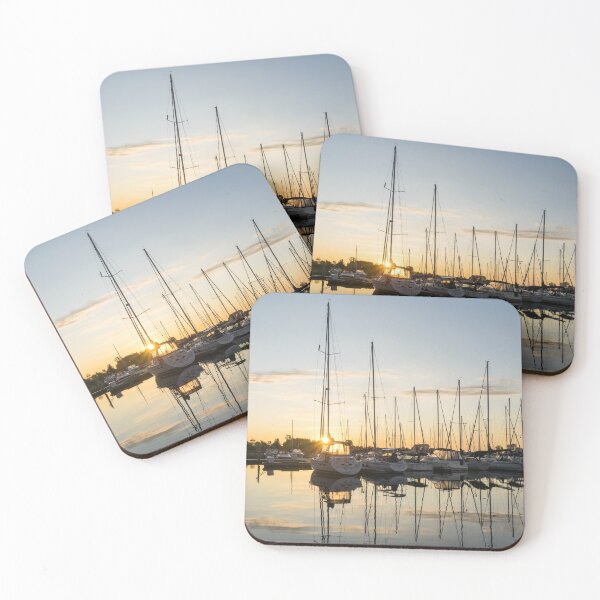 Item preview, Golden Summertime Sunrise - Reflecting on Boats and Yachts designed and sold by Georgia Mizuleva.
