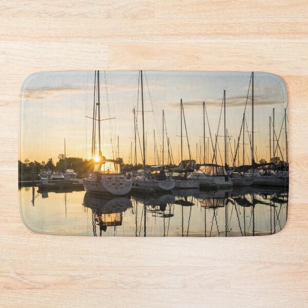 Item preview, Golden Summertime Sunrise - Reflecting on Boats and Yachts designed and sold by Georgia Mizuleva.