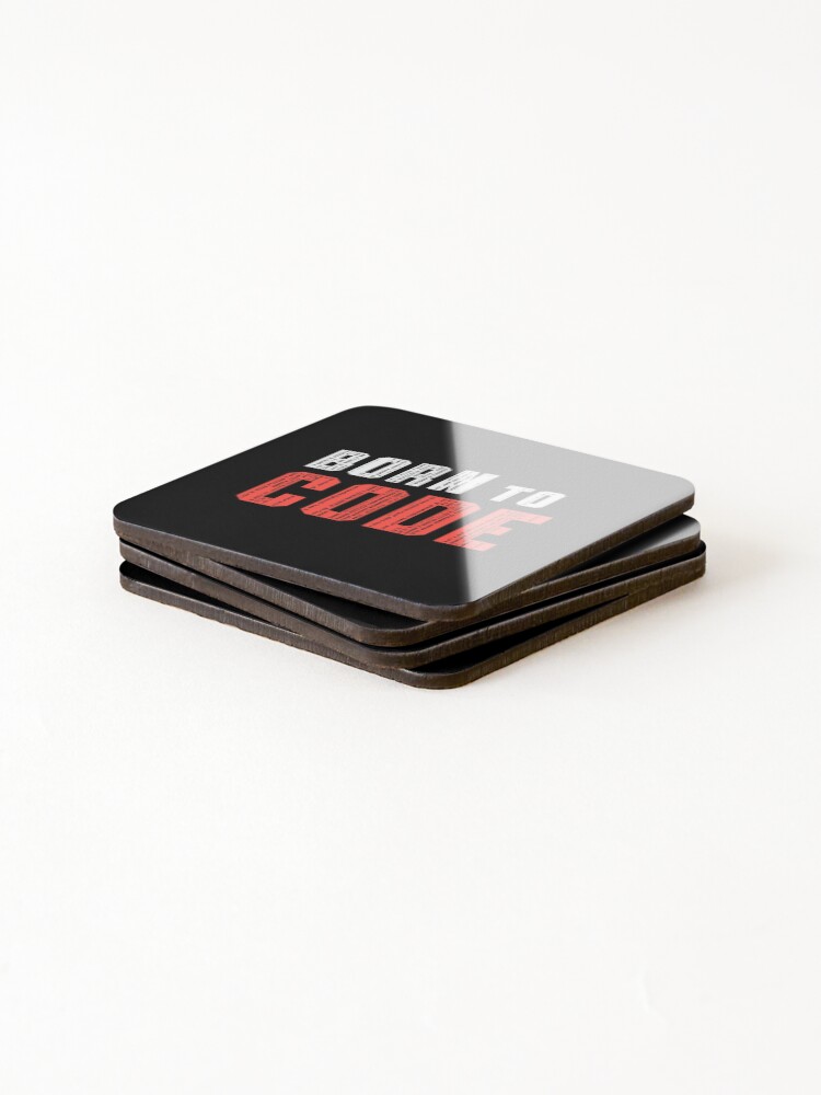 Thumbnail 4 of 5, Coasters (Set of 4), Funny Works Born To Code Coding Icd Assistant Programmer Medical Coder designed and sold by LPDankdesign.