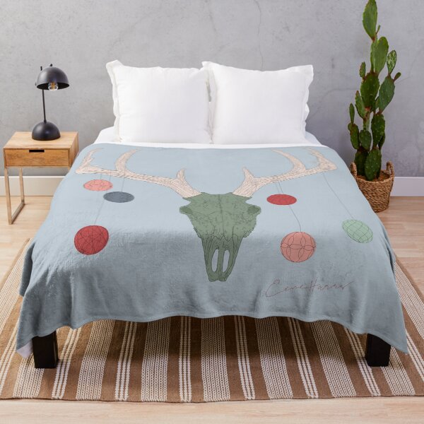 Item preview, Reindeer skull with baubles pale blue by Gorilla Bark designed and sold by GorillaBark.