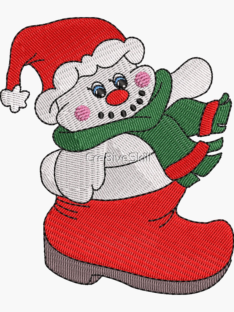 Snowman with Lights - Embroidery Designs & Patterns