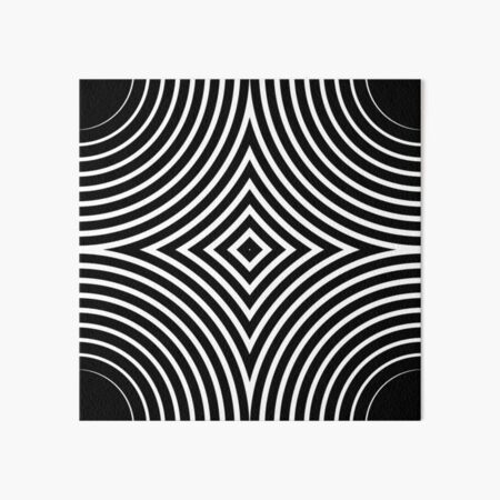 Optical Illusion Op Art Radial Stripes Warped Black Hole Rug by BJORLIE