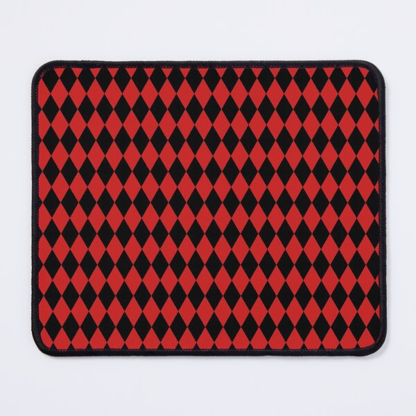 Item preview, Fire Brick Red and Black Diamonds in a Harlequin Pattern designed and sold by BleuSky.