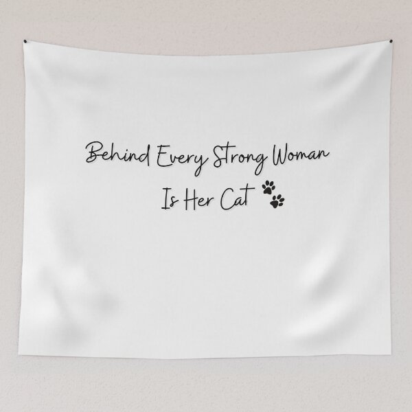 Item preview, Behind Every Strong Woman Is Her Cat designed and sold by AnnaAndVibes.