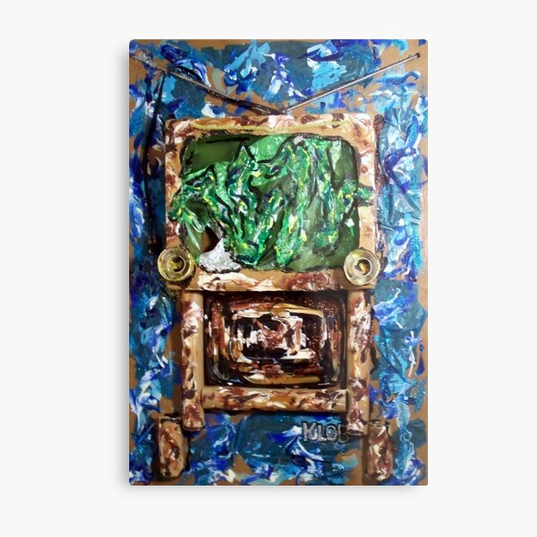 1960's TV (with radioactive greenscreen) Metal Print