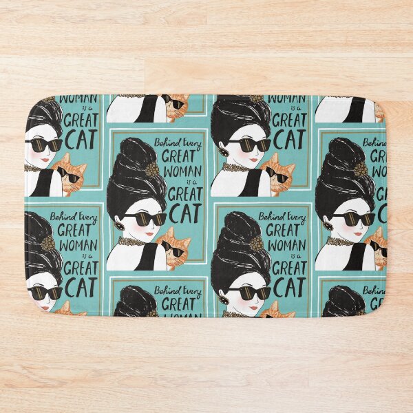 Item preview, Behind Every Strong Woman Is Her Cat designed and sold by AnnaAndVibes.