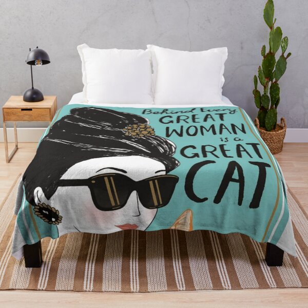 Item preview, Behind Every Strong Woman Is Her Cat designed and sold by AnnaAndVibes.