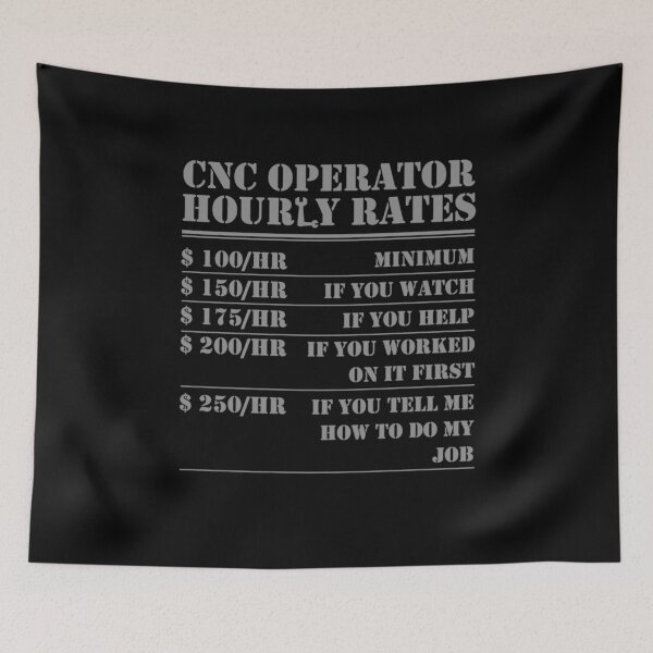Item preview, Funny Works Cnc Operator Hourly Rates Funny Machinist Programmer Labor designed and sold by LPDankdesign.