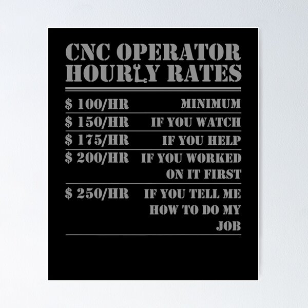 Item preview, Funny Works Cnc Operator Hourly Rates Funny Machinist Programmer Labor designed and sold by LPDankdesign.