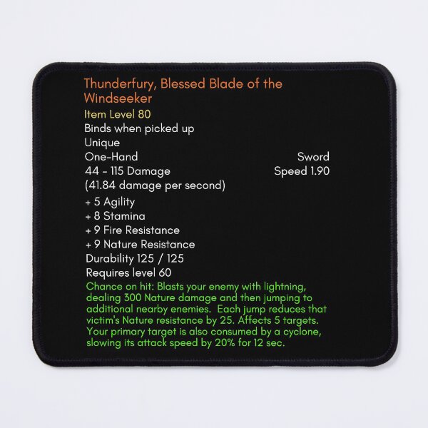 Item preview, Thunderfury, Blessed Blade of the Windseeker classic wow designed and sold by Vicenzio.