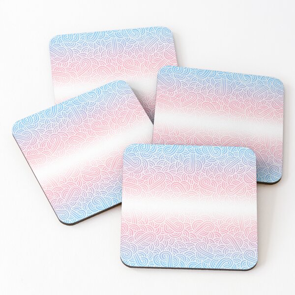 Item preview, Ombré transgender colours and white swirls doodles designed and sold by savousepate.