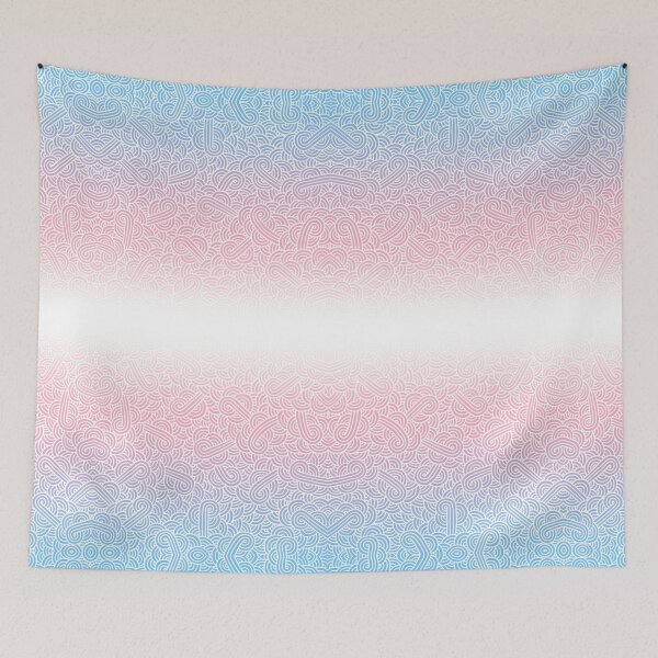 Item preview, Ombré transgender colours and white swirls doodles designed and sold by savousepate.