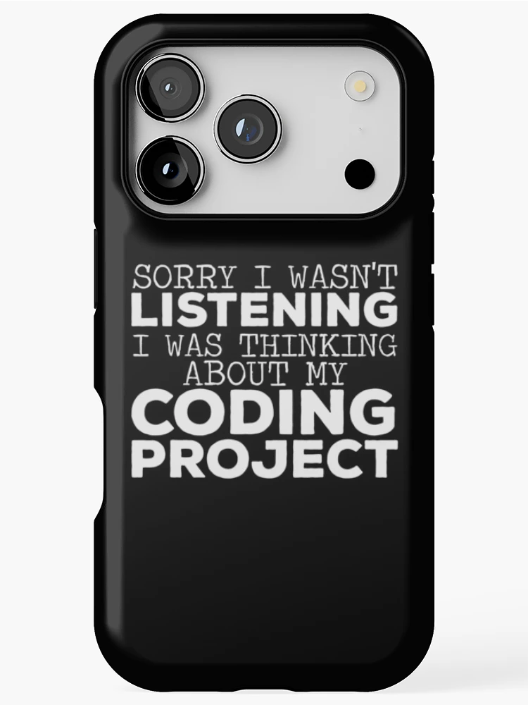 Thumbnail 1 of 4, iPhone Case, Funny Works Code Saying Coder Coding Project Joke Programmer designed and sold by CTankdesign.