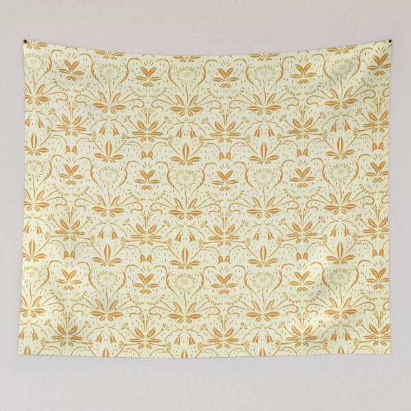 Item preview, YELLOW floral pattern with vintage retro design designed and sold by Chadrick Rode.