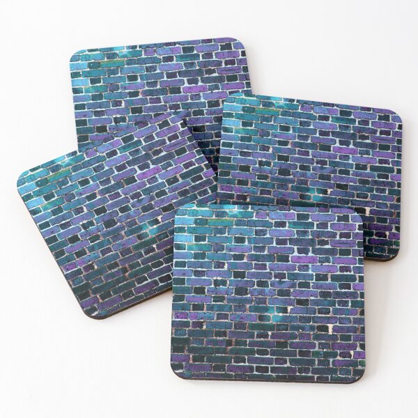 Item preview, Brick Wall Turquoise Violet Dark Teal designed and sold by 2sweetsDesign.