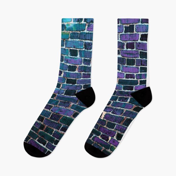 Item preview, Brick Wall Turquoise Violet Dark Teal designed and sold by 2sweetsDesign.