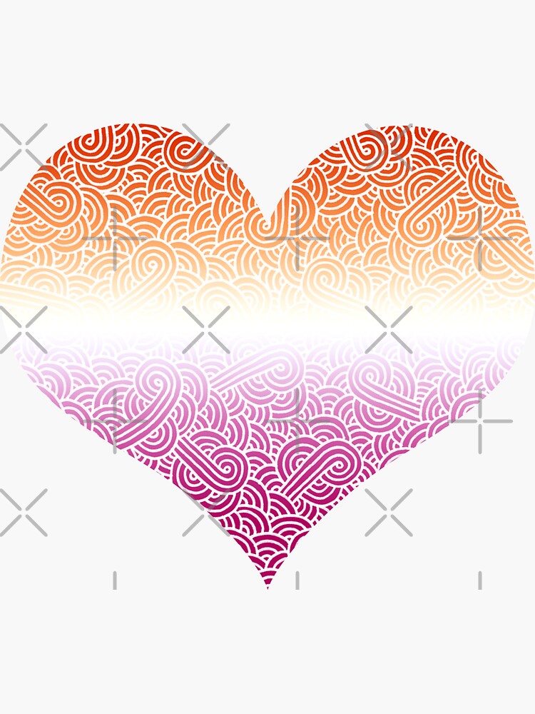 Ombré Lesbian Colours And White Swirls Doodles Sticker For Sale By