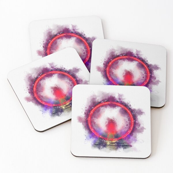 Item preview, London Eye at Night Abstract Colorful Circle Watercolor designed and sold by Andreea Eva Herczegh.