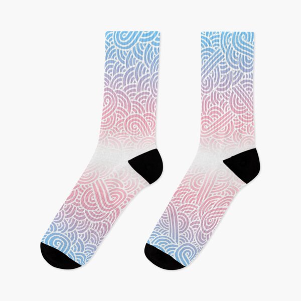 Item preview, Ombré transgender colours and white swirls doodles designed and sold by savousepate.