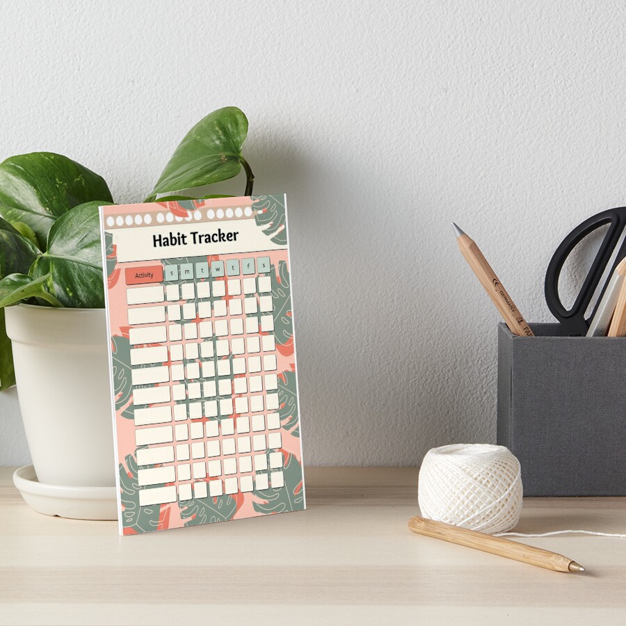 Tropical Habit Tracker Planner And Bullet Journal Accessories  Greeting  Card for Sale by Designs By YL