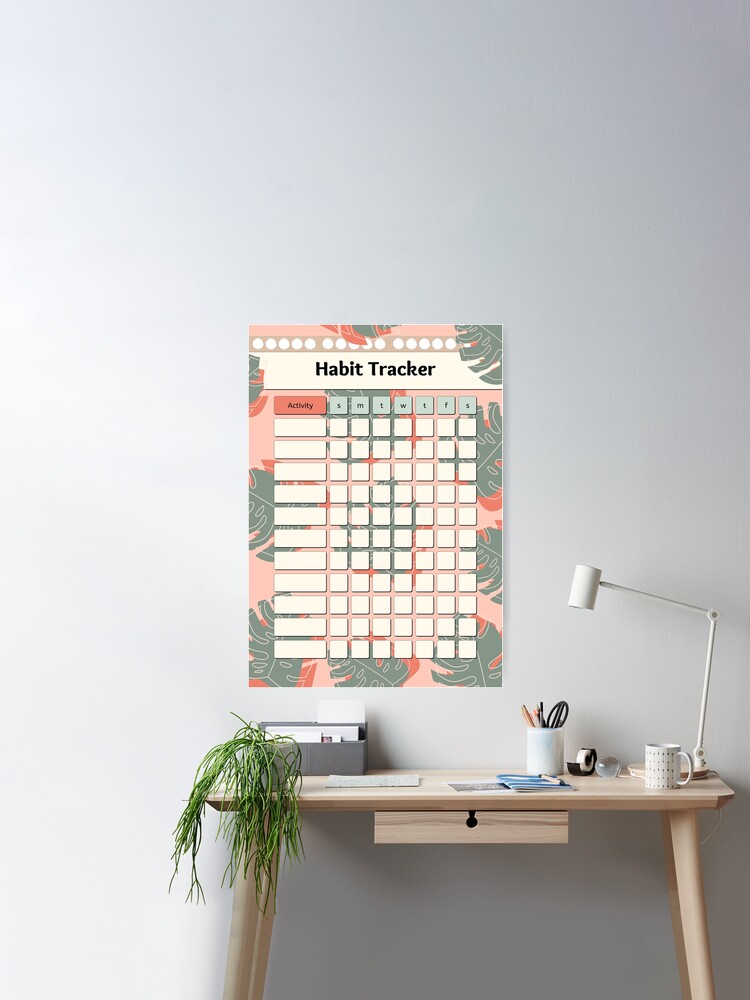 Tropical Habit Tracker Planner And Bullet Journal Accessories  Poster for  Sale by Designs By YL