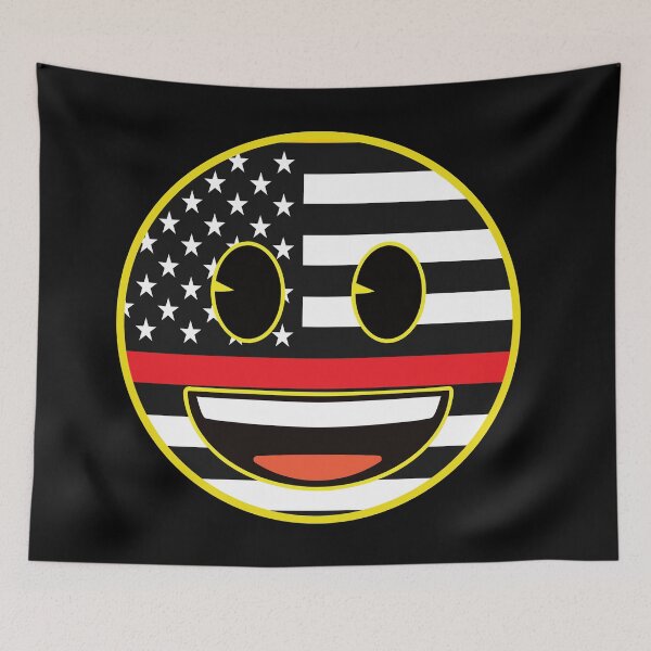 Item preview, US flag EMOJI- happy face emoji- thin red line funny face designed and sold by Rajpramanik.