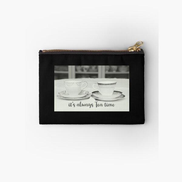 Item preview, It's always tea time quote on photograph of classic tea cups designed and sold by KCiPhoto.