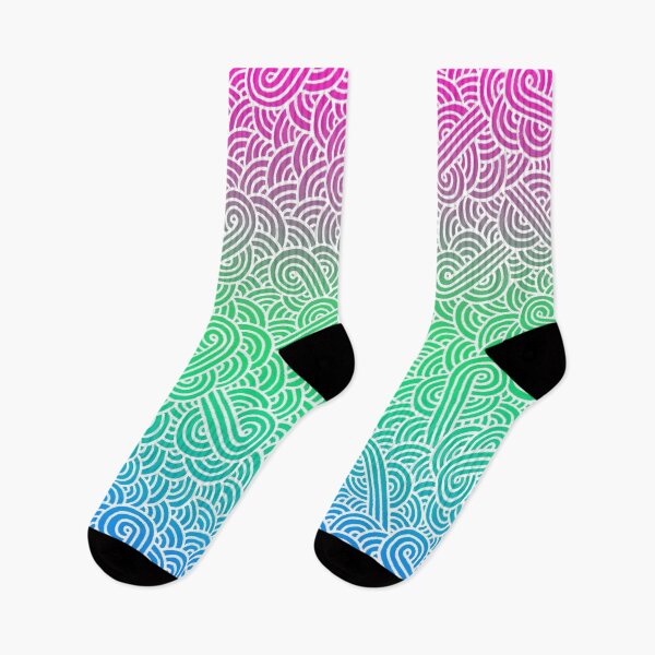 Item preview, Ombré polysexual colours and white swirls doodles designed and sold by savousepate.