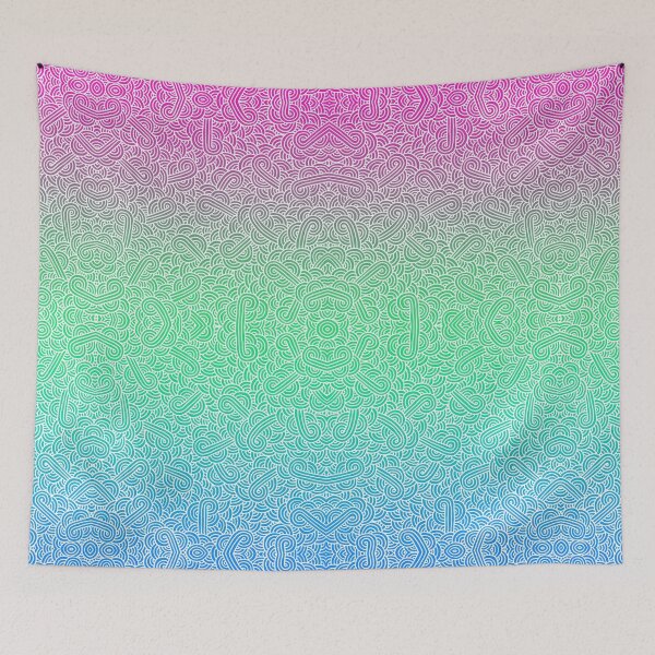 Item preview, Ombré polysexual colours and white swirls doodles designed and sold by savousepate.