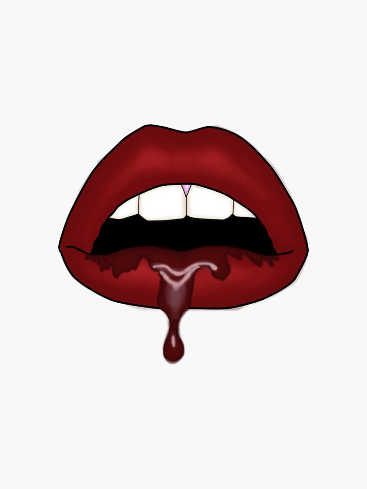"Lip Drip Red Velvet Cake Design" Sticker by DrMadrid Redbubble